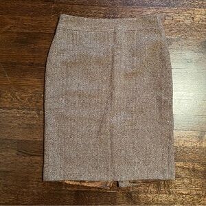 Ann Taylor Loft size 6 brown tweed wool blend pencil skirt